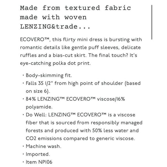 MADEWELL Mini Dress Women 0 Blue Polka Dot Ruffle NEW Puff Sleeve NP106 - Picture 2 of 16
